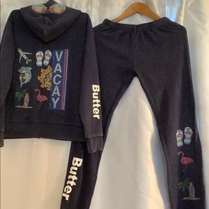 Butter indigo hoodie sweatsuit, Big Girls Sz 14/16